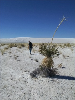 Ric hiking along the Backcountry Trail at White Sands